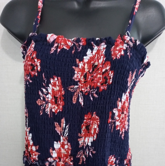 Pacific Vibes Sun Dress XXL Long W/ 2 Leg Slits Floral Spaghetti Strap Stretch - Picture 5 of 14